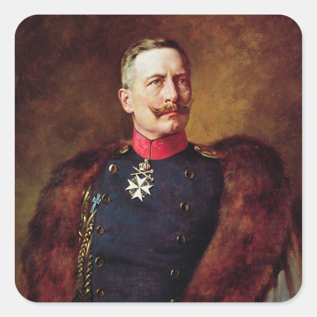 Adesivo Quadrado Retrato de Kaiser Wilhelm II (Frente)