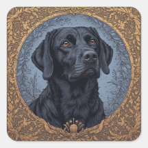 Retrato de Labrador Preto com Estilo Elegante