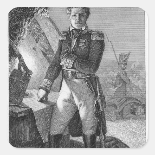 Adesivo Quadrado Retrato de Laurent de Gouvion Santo-Cyr (Frente)