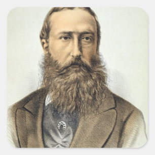Adesivo Quadrado Retrato de Leopold II (1835-1909), rei de Belgiu