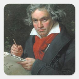 Adesivo Quadrado Retrato de Ludwig van Beethoven