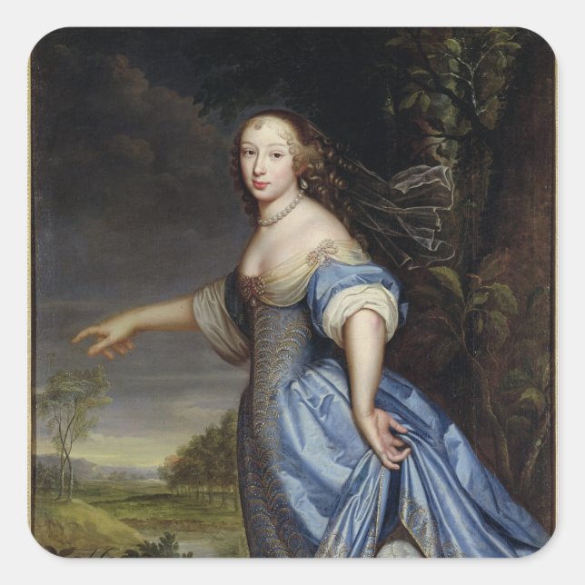 Adesivo Quadrado Retrato de Madame de la Sabliere (Frente)