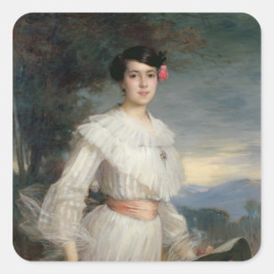 Adesivo Quadrado Retrato de Madeleine Reclus, 1902
