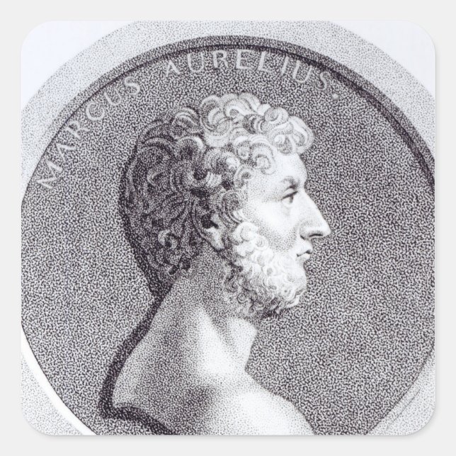 Adesivo Quadrado Retrato de Marco Aurélio (Frente)