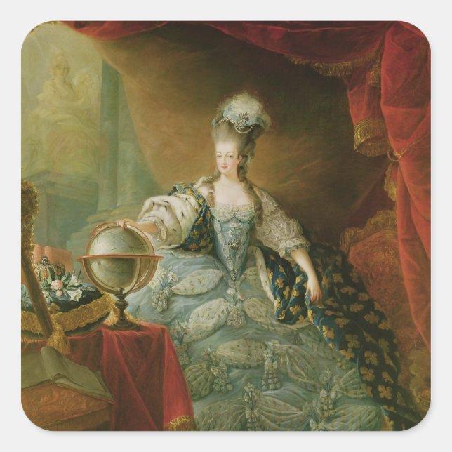 Adesivo Quadrado Retrato de Maria Antonieta Rainha da França (Frente)