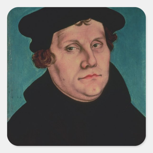 Adesivo Quadrado Retrato de Martin Luther, 1529 (Frente)
