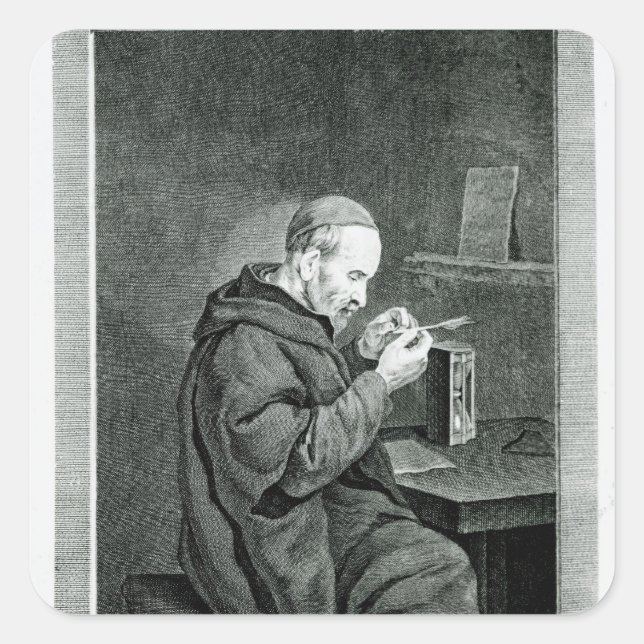 Adesivo Quadrado Retrato de Michel Nostradamus (Frente)