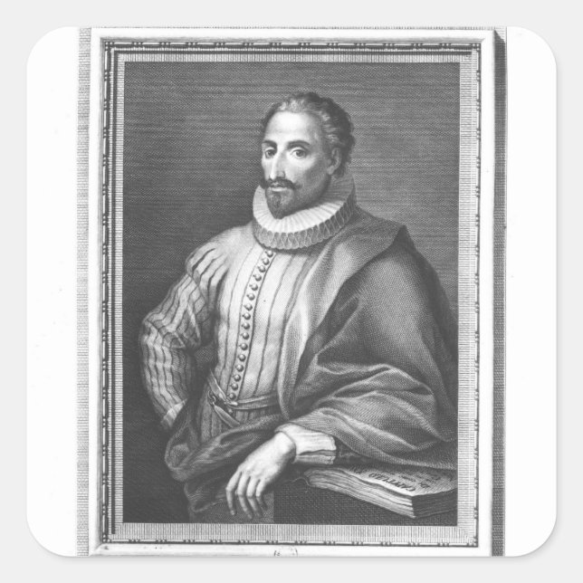 Adesivo Quadrado Retrato de Miguel de Cervantes Saavedra (Frente)