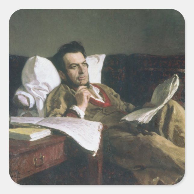 Adesivo Quadrado Retrato de Mikhail Glinka (Frente)