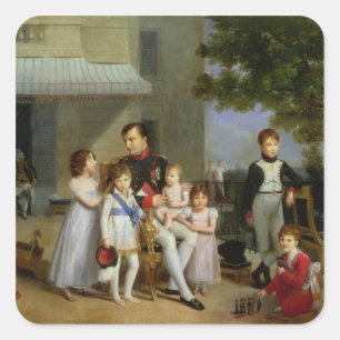 Adesivo Quadrado Retrato de Napoleon Bonaparte com seus sobrinho