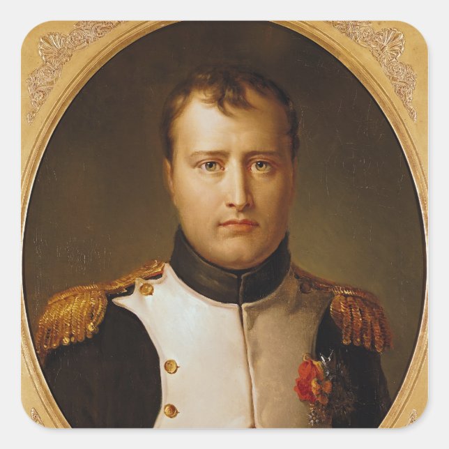 Adesivo Quadrado Retrato de Napoleon no uniforme (Frente)