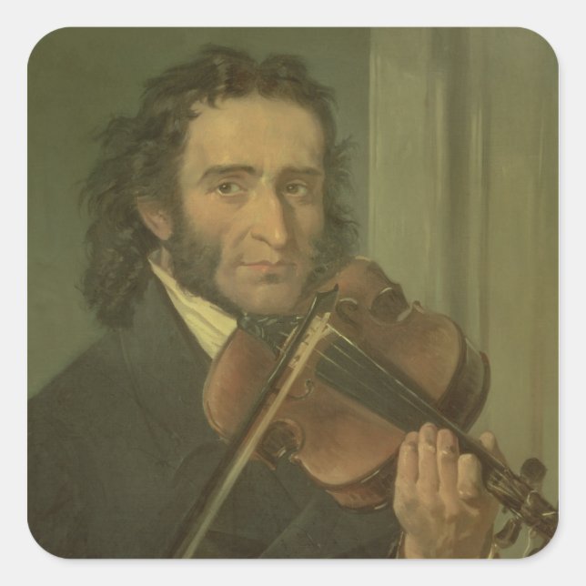 Adesivo Quadrado Retrato de Niccolo Paganini (Frente)