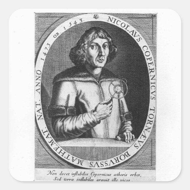 Adesivo Quadrado Retrato de Nicolas Copérnico (Frente)