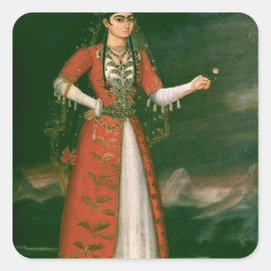 Adesivo Quadrado Retrato de Nino Eristavi, iraniano, 1829