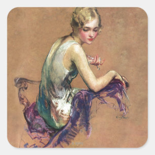 Adesivo Quadrado Retrato de Pastel