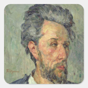 Adesivo Quadrado Retrato de Paul Cezanne   do vencedor Chocquet,