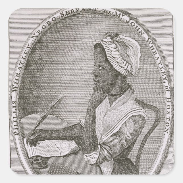 Adesivo Quadrado Retrato de Phillis Wheatley (Frente)