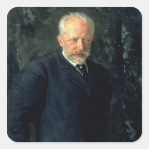 Adesivo Quadrado Retrato de Piotr Ilyich Tchaikovsky
