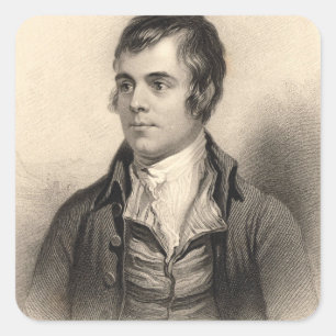 Adesivo Quadrado Retrato de Robert Burns