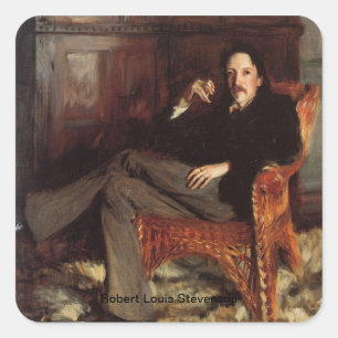 Adesivo Quadrado Retrato de Robert Louis Stevenson
