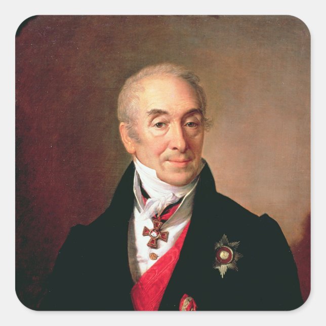 Adesivo Quadrado Retrato de S. Kushnikov, 1828 (Frente)