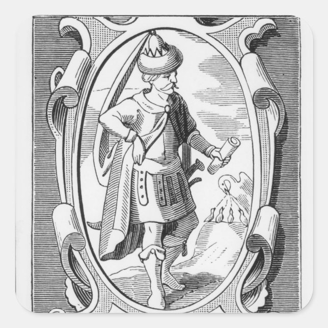 Adesivo Quadrado Retrato de Samuel Taylor Coleridge (Frente)