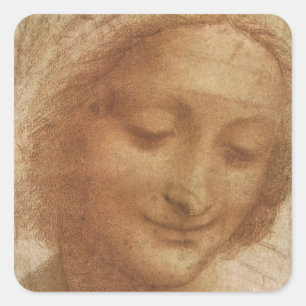 Adesivo Quadrado Retrato de Santo Anne de Leonardo da Vinci
