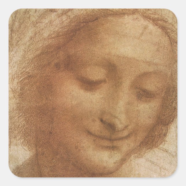 Adesivo Quadrado Retrato de Santo Anne de Leonardo da Vinci (Frente)