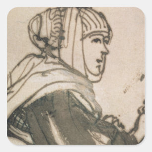 Adesivo Quadrado Retrato de Saskia, 1634