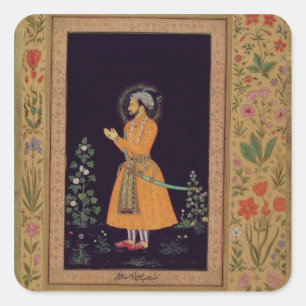 Adesivo Quadrado Retrato de Shah Jahan (1592-1666) Mughal, c.1632