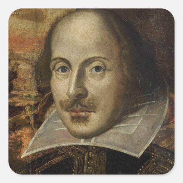 Adesivo Quadrado Retrato de Shakespeare (Frente)