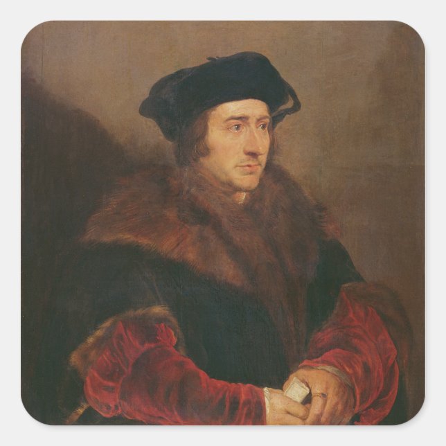 Adesivo Quadrado Retrato de Sir Thomas More (Frente)