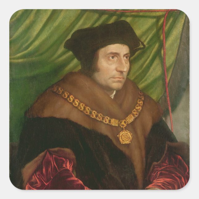Adesivo Quadrado Retrato de Sir Thomas More (Frente)