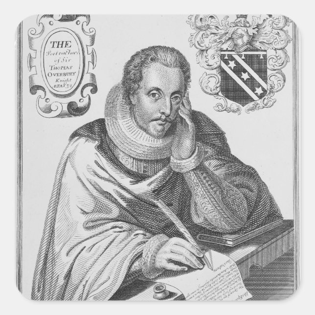 Adesivo Quadrado Retrato de Sir Thomas Overbury (Frente)