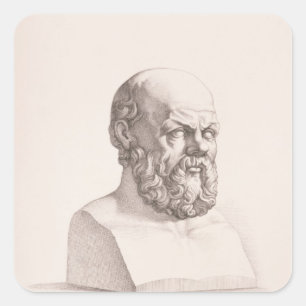 Adesivo Quadrado Retrato de Socrates