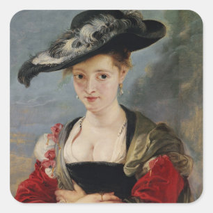 Adesivo Quadrado Retrato de Susanna Lunden (Le Chapeau de Pail)