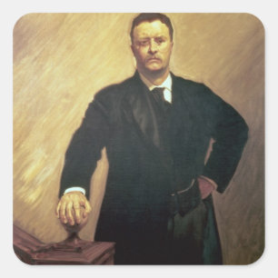 Adesivo Quadrado Retrato de Theodore Roosevelt