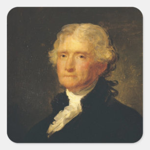 Adesivo Quadrado Retrato de Thomas Jefferson