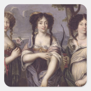 Adesivo Quadrado Retrato de três das sobrinha do cardeal