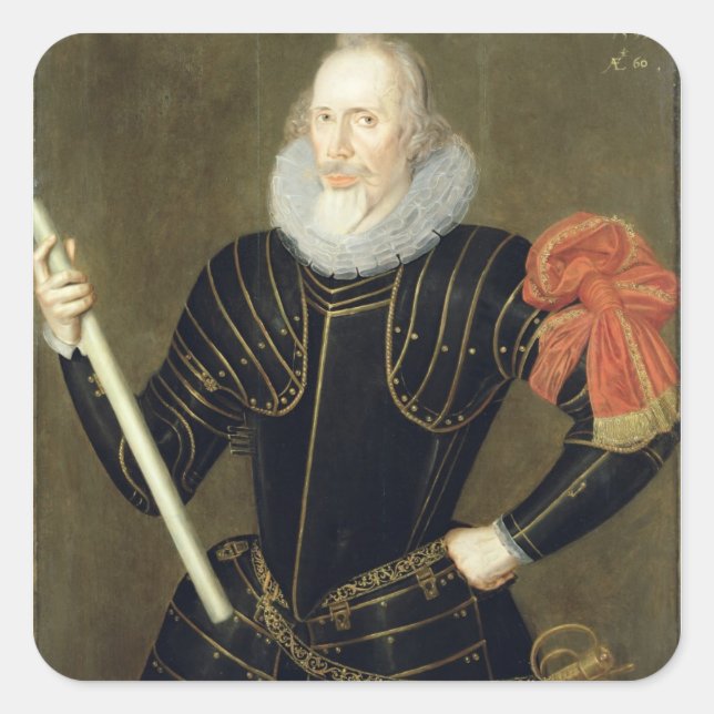 Adesivo Quadrado Retrato de um Homem, 1593 (óleo no painel) (Frente)