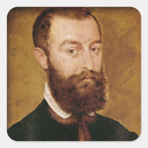 Adesivo Quadrado Retrato de um homem com uma barba