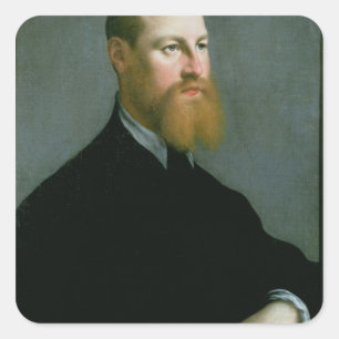 Adesivo Quadrado Retrato de um homem com uma barba do gengibre