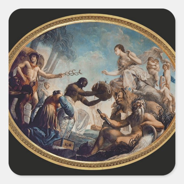 Adesivo Quadrado Retrato de um jovem cavalheiro (óleo na canvas) (Frente)