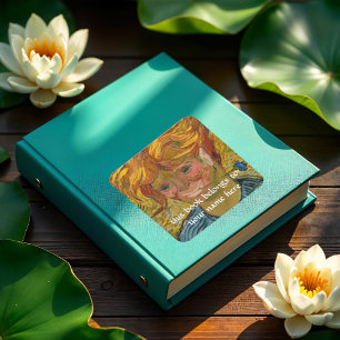 Adesivo Quadrado Retrato de um Jovem com Cornflower, Van Gogh