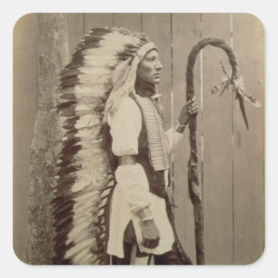 Adesivo Quadrado Retrato de um nativo americano 'de Buffalo Bill