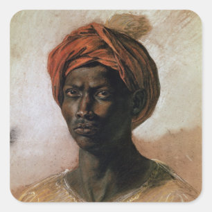 Adesivo Quadrado Retrato de um turco em um turco, c.1826