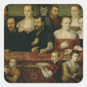 Adesivo Quadrado Retrato de uma família grande
