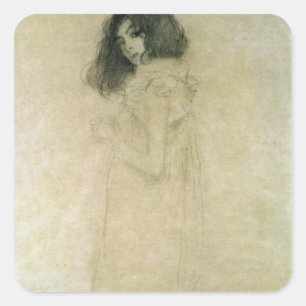 Adesivo Quadrado Retrato de uma jovem mulher, 1896-97