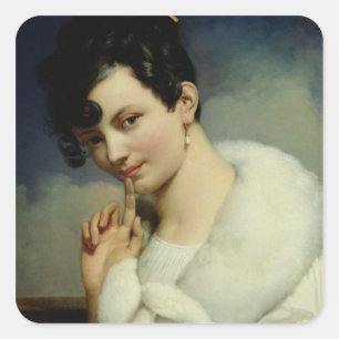 Adesivo Quadrado Retrato de uma Mulher 3
