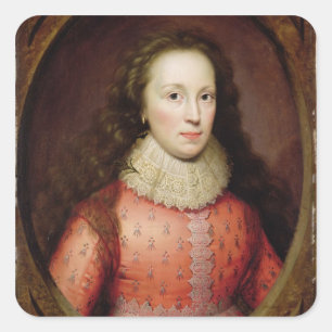 Adesivo Quadrado Retrato de uma mulher, identificado tradicional